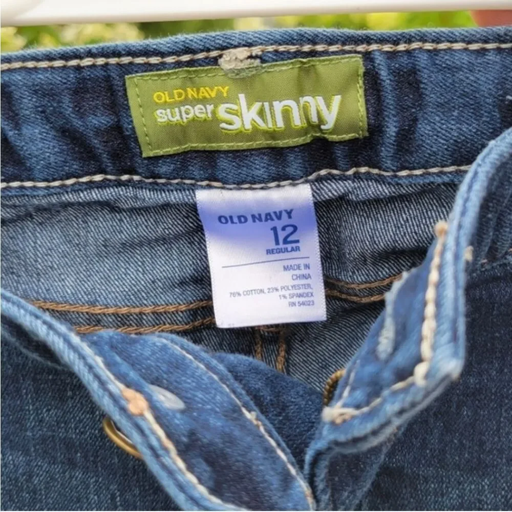 Old Navy Super Skinny Denim Blue Jeans Sz 12